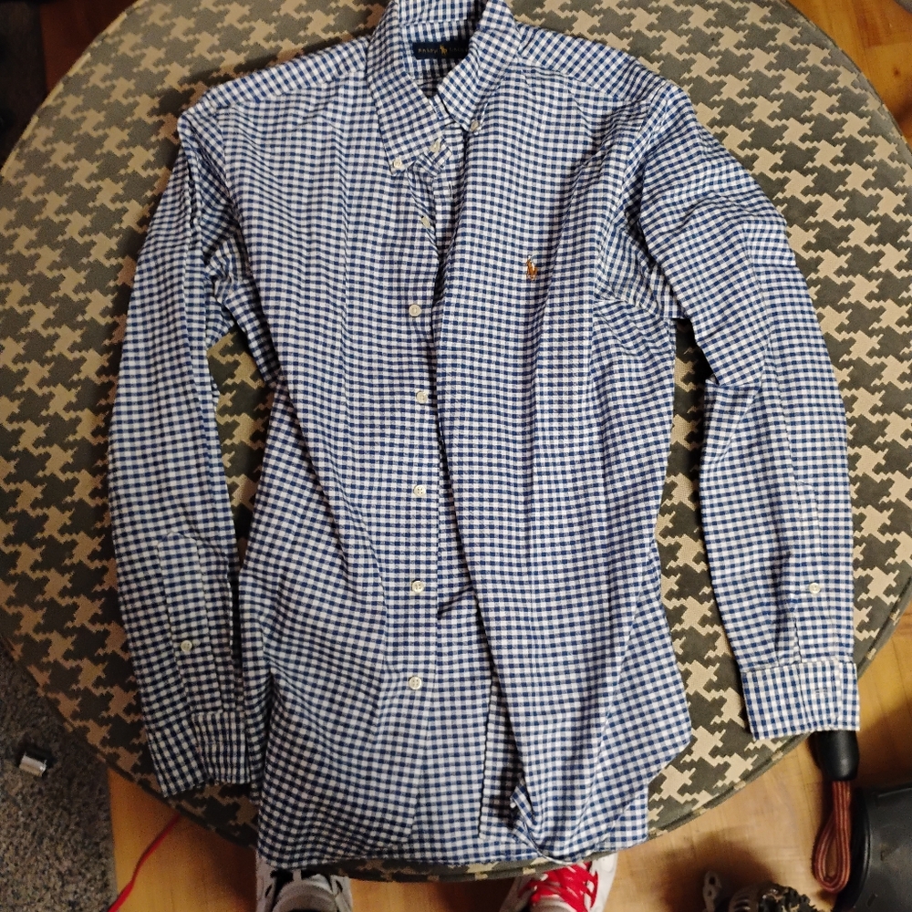 Polo by Ralph Lauren Men's Blue Checkered Shirt